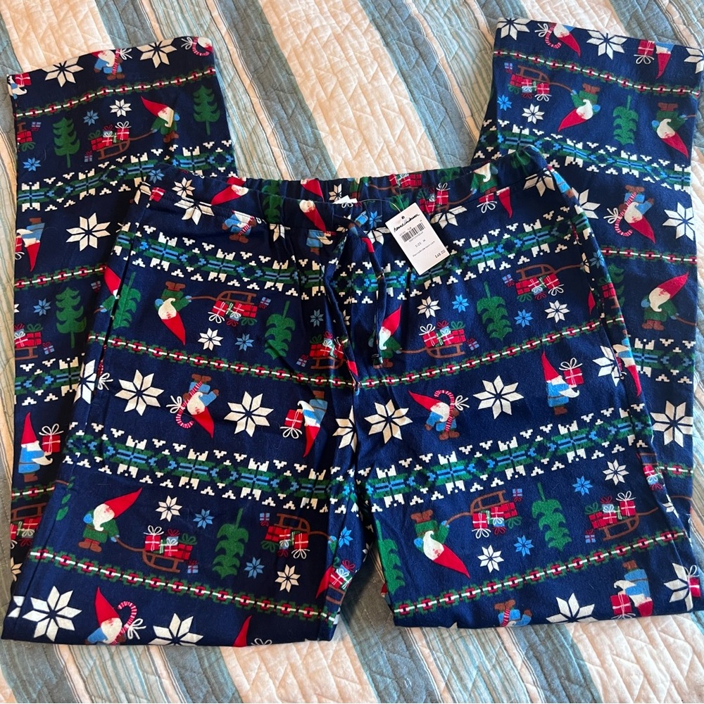 Hanna Anderson Unisex Adult Flannel Pajama Pant Christmas Gnomes